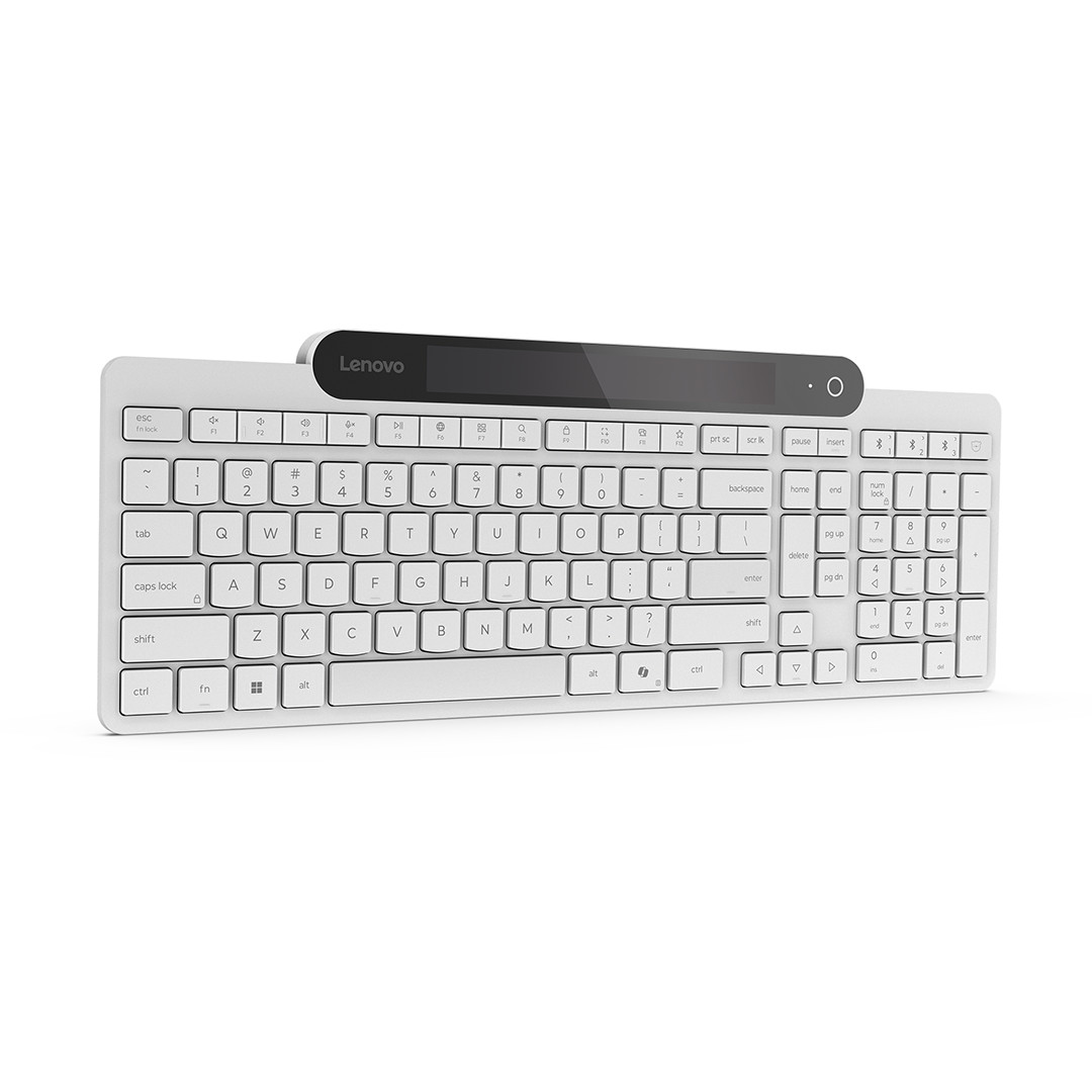 Lenovo 800 Self-Charging Bluetooth Keyboard, US, valge - Juhtmevaba klaviatuur
