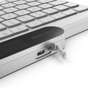 Lenovo 800 Self-Charging Bluetooth Keyboard, US, valge - Juhtmevaba klaviatuur