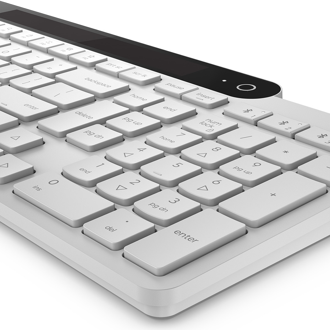 Lenovo 800 Self-Charging Bluetooth Keyboard, US, valge - Juhtmevaba klaviatuur