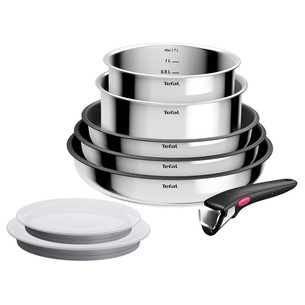 Tefal Ingenio Cook Eat, 8-osaline komplekt, roostevaba teras - Pottide ja pannide komplekt + kaaned ja käepide L881S804