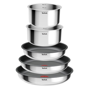 Tefal Ingenio Cook Eat, 8-osaline komplekt, roostevaba teras - Pottide ja pannide komplekt + kaaned ja käepide