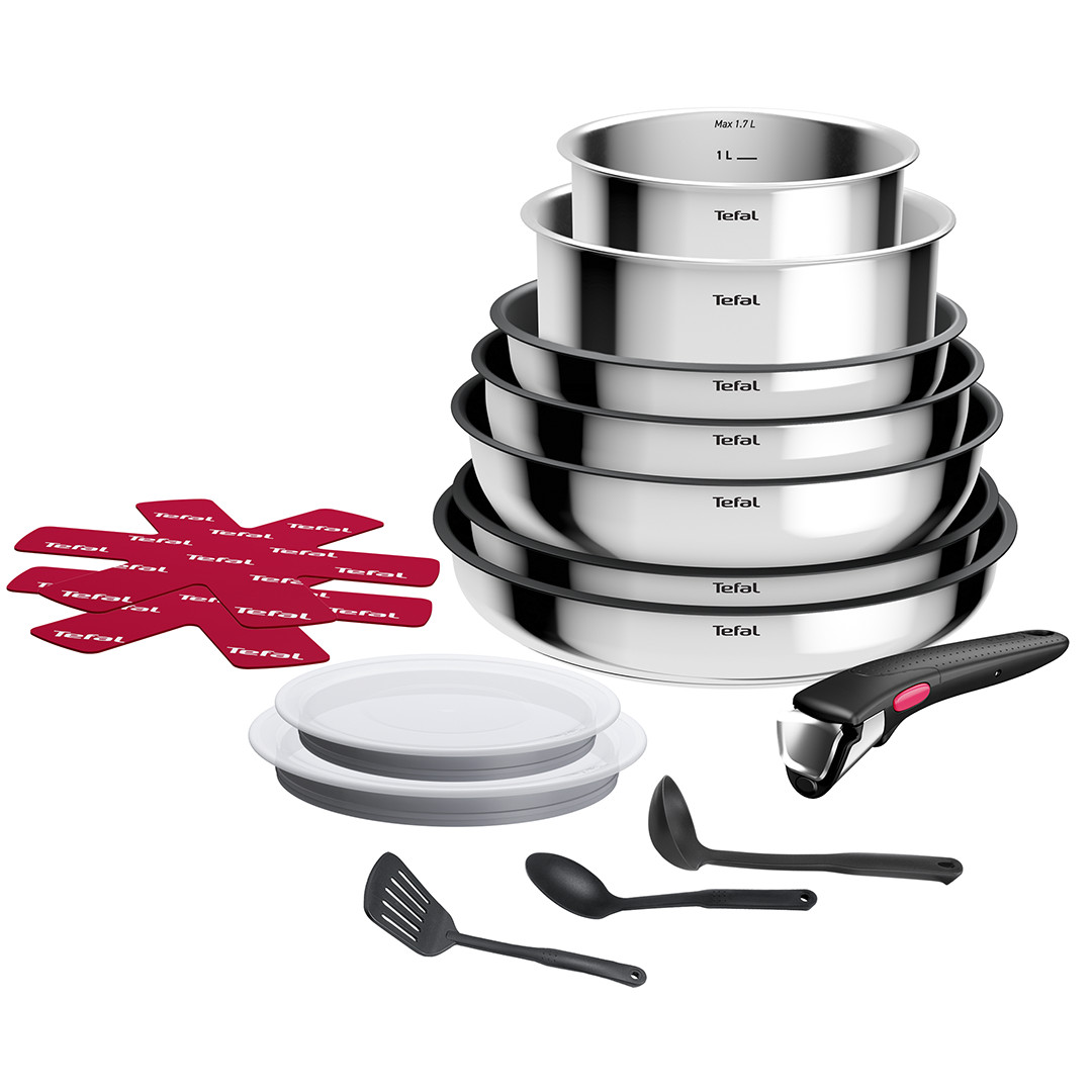 Tefal Ingenio Cook Eat, 15-osaline komplekt, roostevaba teras - Pottide ja pannide komplekt + kaaned ja käepide