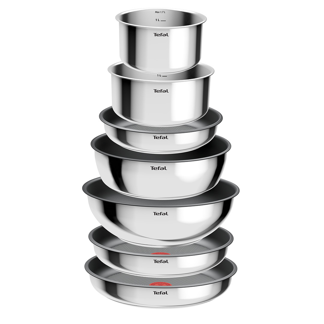 Tefal Ingenio Cook Eat, 15-osaline komplekt, roostevaba teras - Pottide ja pannide komplekt + kaaned ja käepide