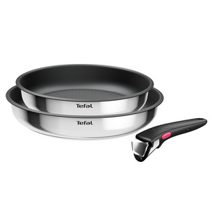 Tefal Ingenio Cook Eat, 3-osaline komplekt, roostevaba teras - Pannide komplekt + eemaldatav käepide L8813S75