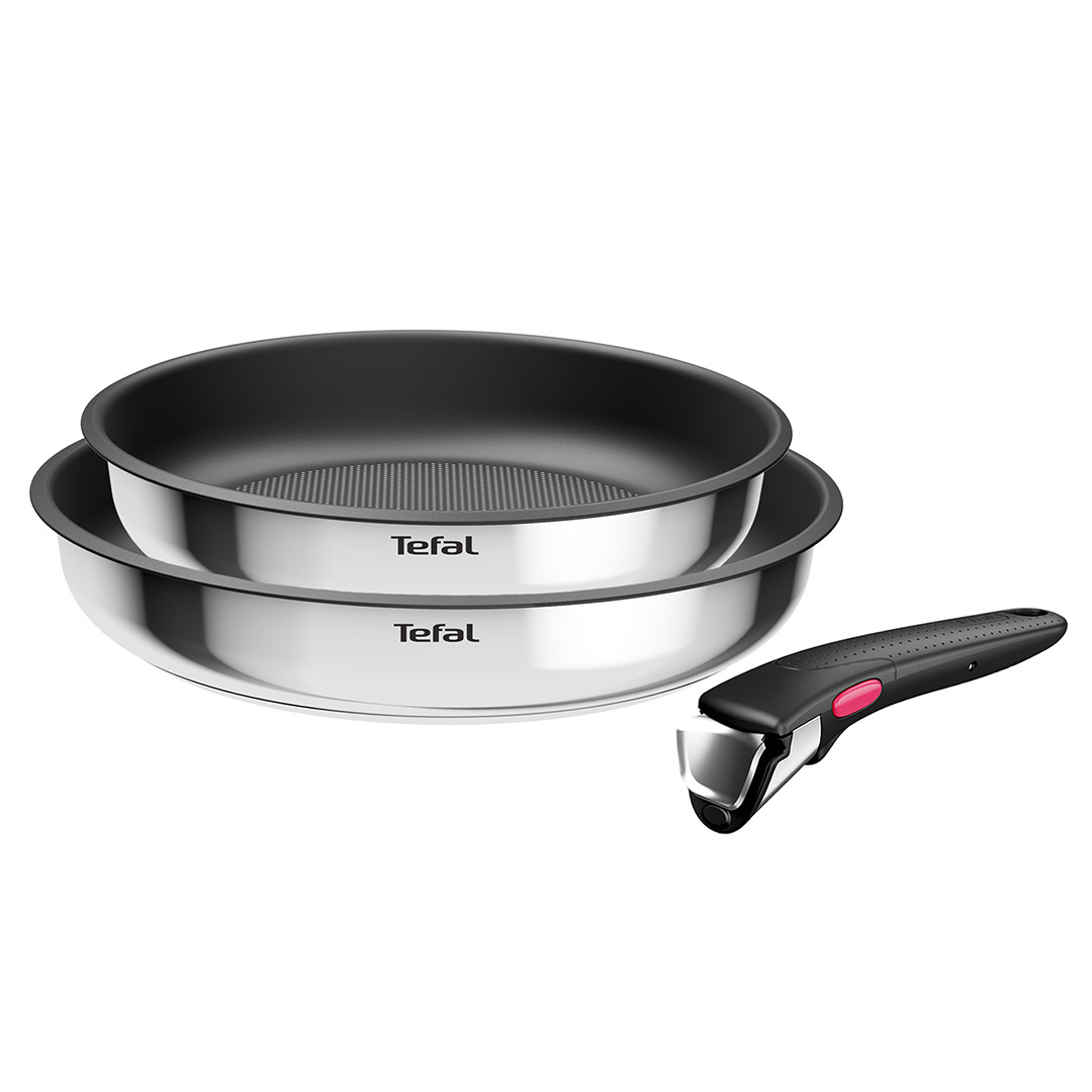 Tefal Ingenio Cook Eat, 3-osaline komplekt, roostevaba teras - Pannide komplekt + eemaldatav käepide