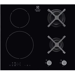 Electrolux, laius 59 cm, must - Integreeritav induktsioon/gaasipliidiplaat