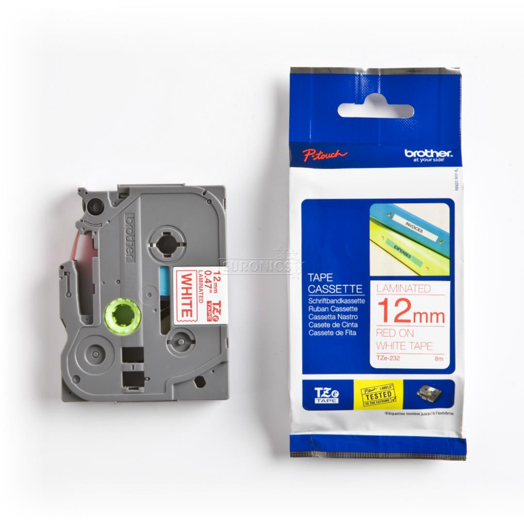 Lint punane kiri valgel taustal 8m x 12mm, Brother