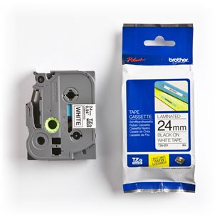 Laminated tape black on white 8m x 24mm, Brother TZE251