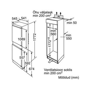 Built-in refrigerator, Siemens / height (niche): 177,5 cm