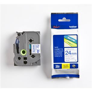 Lint sinine kiri valgel taustal 8m x 24mm, Brother TZE253