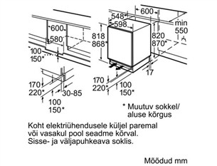 Integreeritav jahekapp Bosch (81,8 cm)