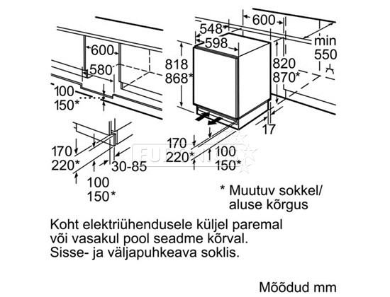Integreeritav jahekapp Bosch (81,8 cm)