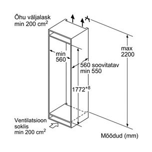 Built-in refrigerator Bosch (178 cm)