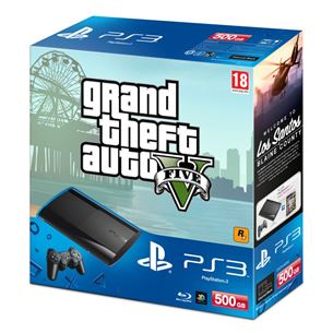 Приставка PlayStation 3 Ultra Slim (500 ГБ) + игра GTA V, Sony