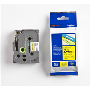 Lint must kiri kollasel taustal 8m x 24mm, Brother TZE651