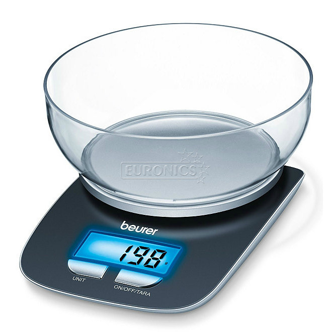 Beurer KS25, up to 3 kg, grey - Digital kitchen scale with bowl