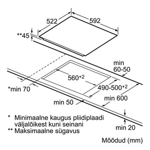 Integreeritav keraamiline pliidiplaat Bosch