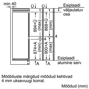 Интегрируемый холодильник, Bosch / высота: 178 см