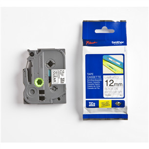 Laminated tape black on matt clear  8m x 12mm, Brother