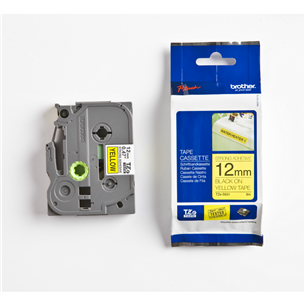 Lint must kiri kollasel taustal 8m x 12mm Brother TZES631