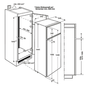 Built-in refrigerator Electrolux (144 cm)