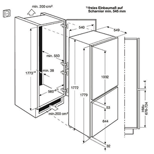 Built in refrigerator Electrolux (178 cm)