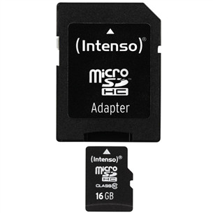 Adapteriga microSDHC mälukaart Intenso (16 GB)