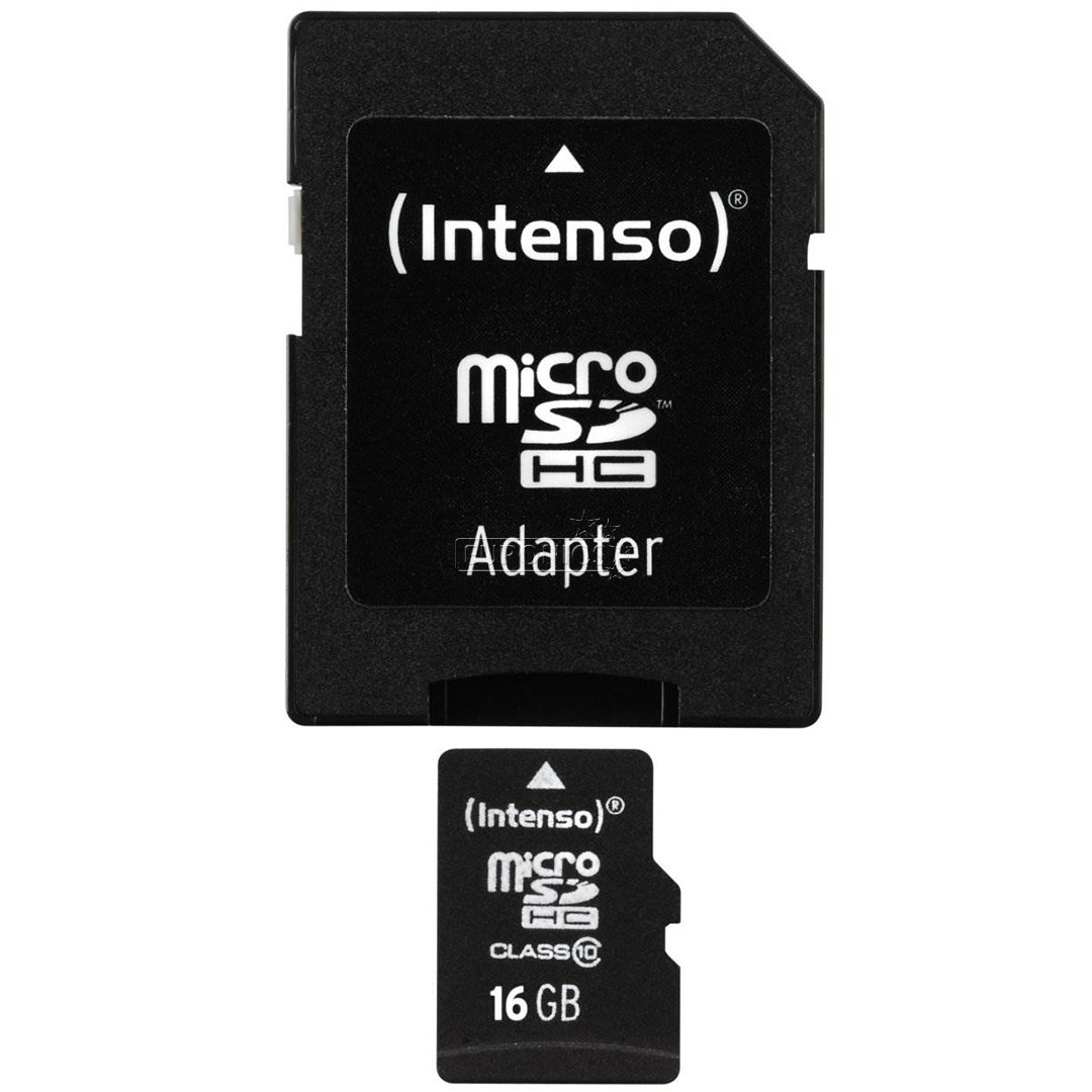 Adapteriga microSDHC mälukaart Intenso (16 GB)