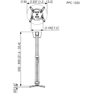 Projektori laekinnitus Vogel´s PPC 1555 (55-85 cm)