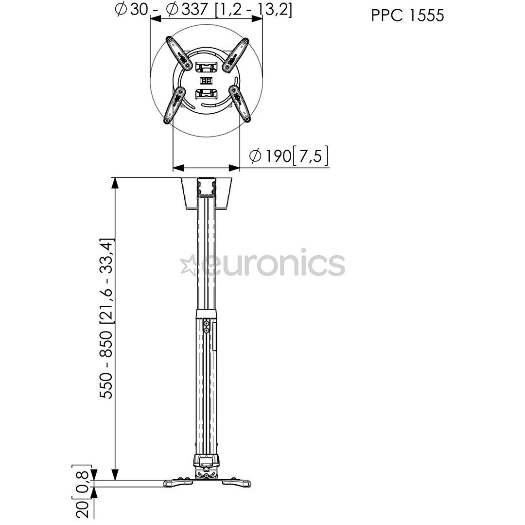 Projector ceiling mount Vogel´s PPC 1555 (55-85 cm)