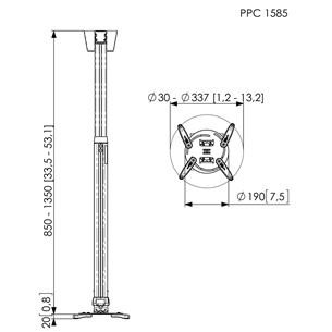Потолочное крепление для проектора Vogel´s PPC 1585 (85-135 см)