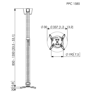 Projektori laekinnitus Vogel´s PPC 1585 (85-135 cm)