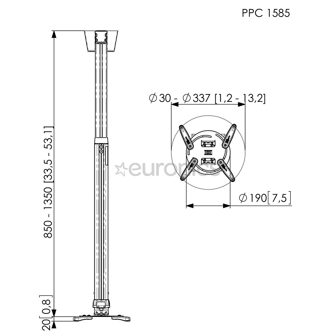 Projector ceiling mount Vogel´s PPC 1585 (85-135 cm)