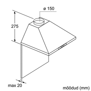Wall-mounted cooker hood, Bosch / 370 m³/h