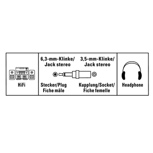 Audio adapter 3,5 mm to 6,3 mm Hama