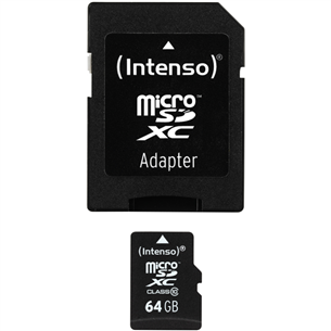 Micro SDHC memory card + adapter Intenso (64 GB)