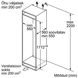 Built-in cooler Bosch / height: 178 cm