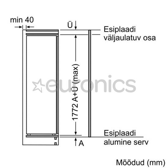 Built-in cooler Bosch / height: 178 cm