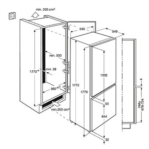 Built-in refrigerator Electrolux (178 cm)