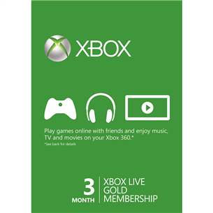 Членская карта Gold для Xbox Live на 3 месяца, Microsoft