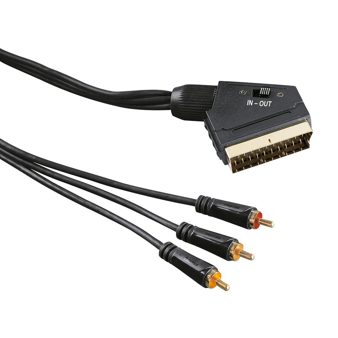 Kaabel SCART -- 3x RCA (A/V) Hama (1,5 m)