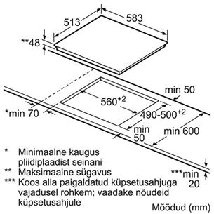 Integreeritav keraamiline pliidiplaat, Bosch
