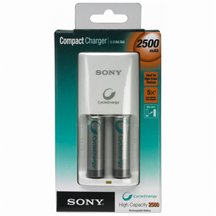 Plug-in charger and 2xAA batteries, Sony