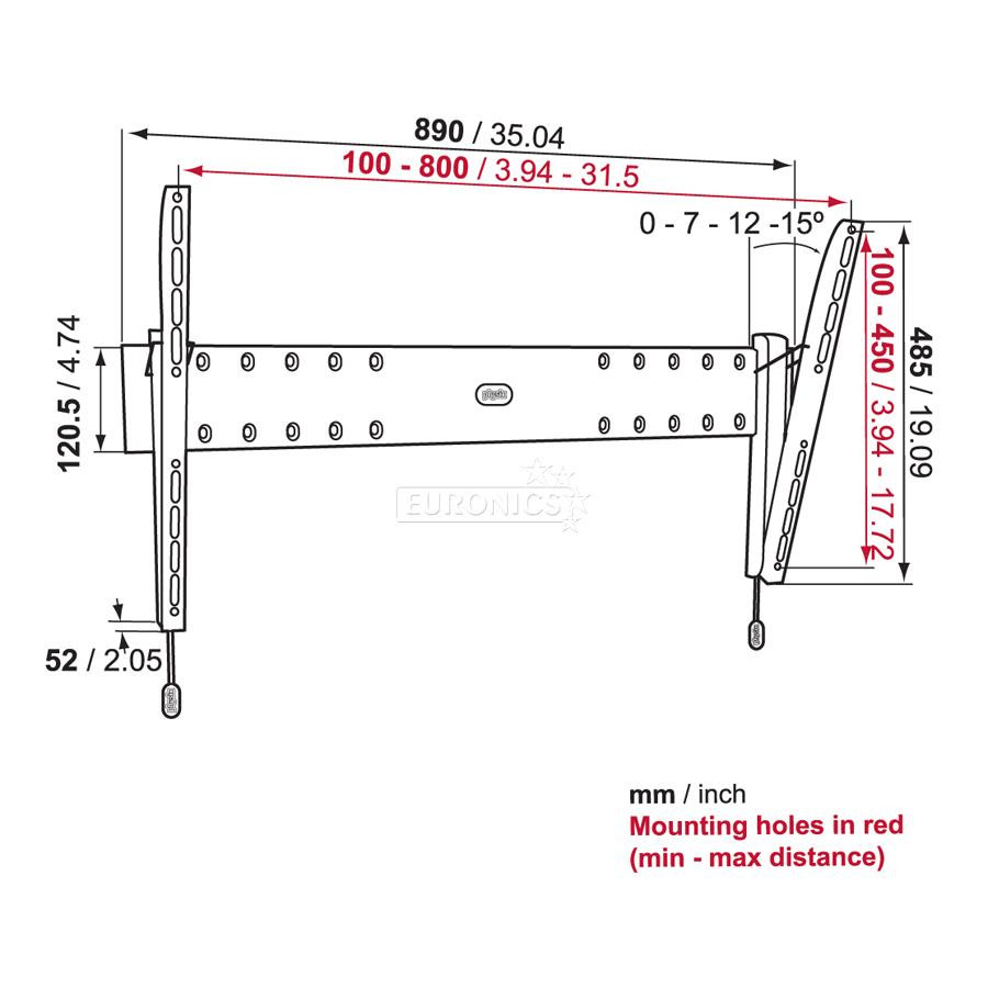 Seinakinnitus LCD- ja plasmateleritele diagonaaliga 40" - 65", Physix