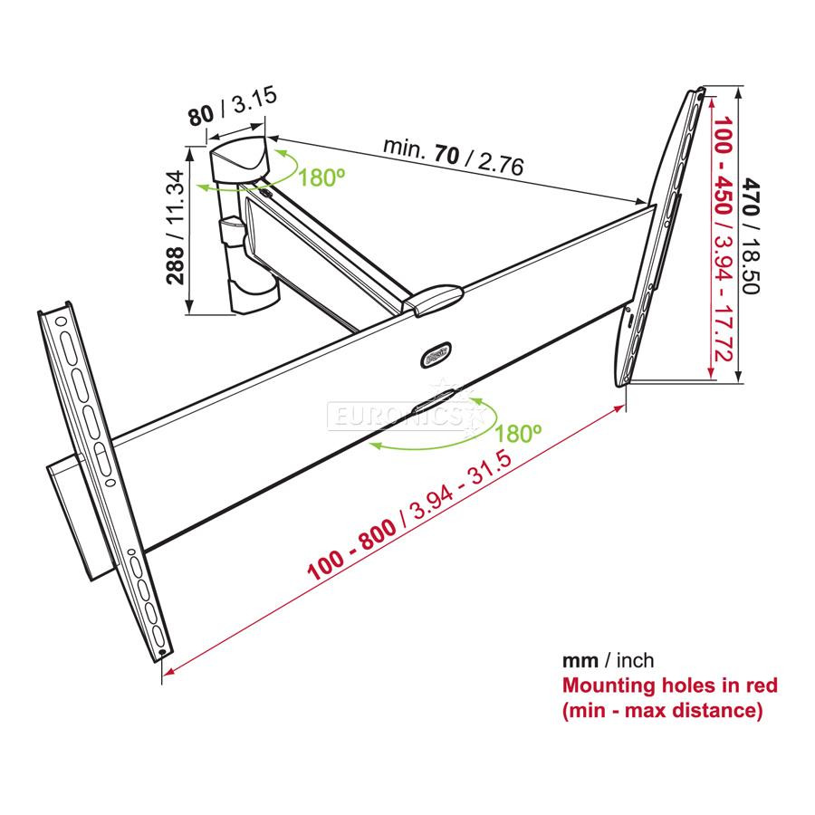 Seinakinnitus LCD- ja plasmateleritele diagonaaliga 32" - 50", Physix