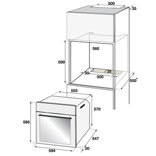 Интегрируемая духовка, Beko / объём: 65 л